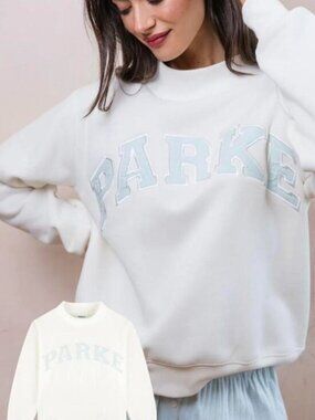 PARKE Bridal Varsity Mockneck Honeymoon" or "Pearl + Pale Blue"